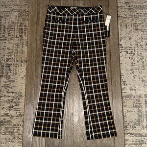 Anthropologie The Essential Collection Slim Kick-Flare Pants Plaid
